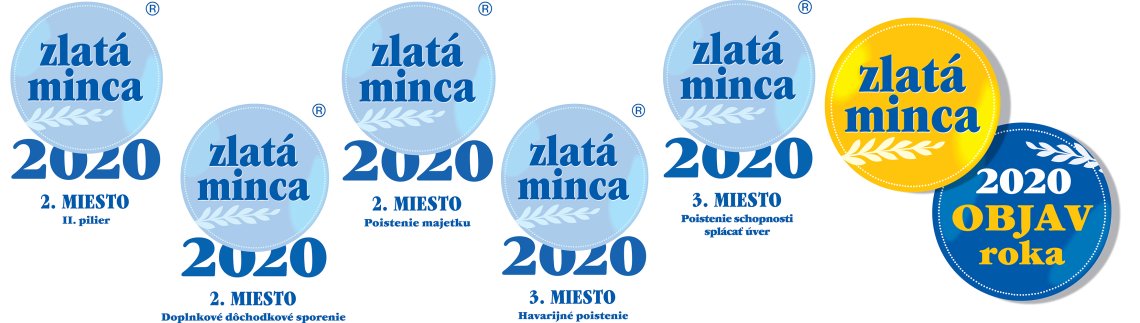 Získané ocenenia zlatá minca, ktoré získali naše produkty za rok 2020